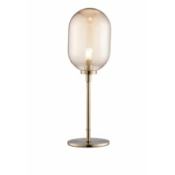 Amber Glass & Brass Stem Lamp<Galway Crystal Best