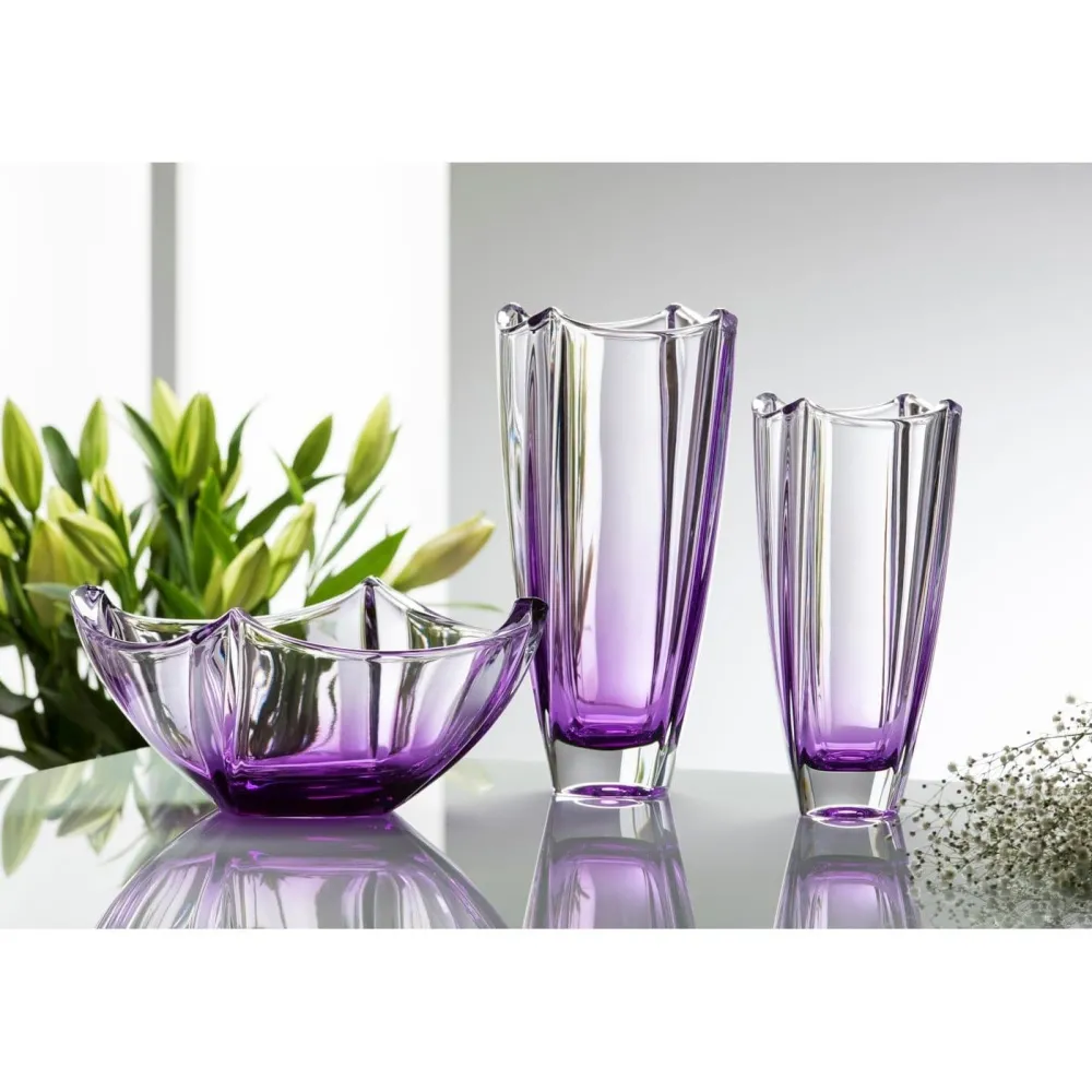 Amethyst Dune 12" Square Vase<Galway Crystal Best