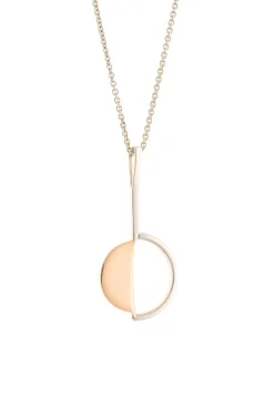 Arc Sterling Silver & Rose Gold Pendant<Galway Crystal