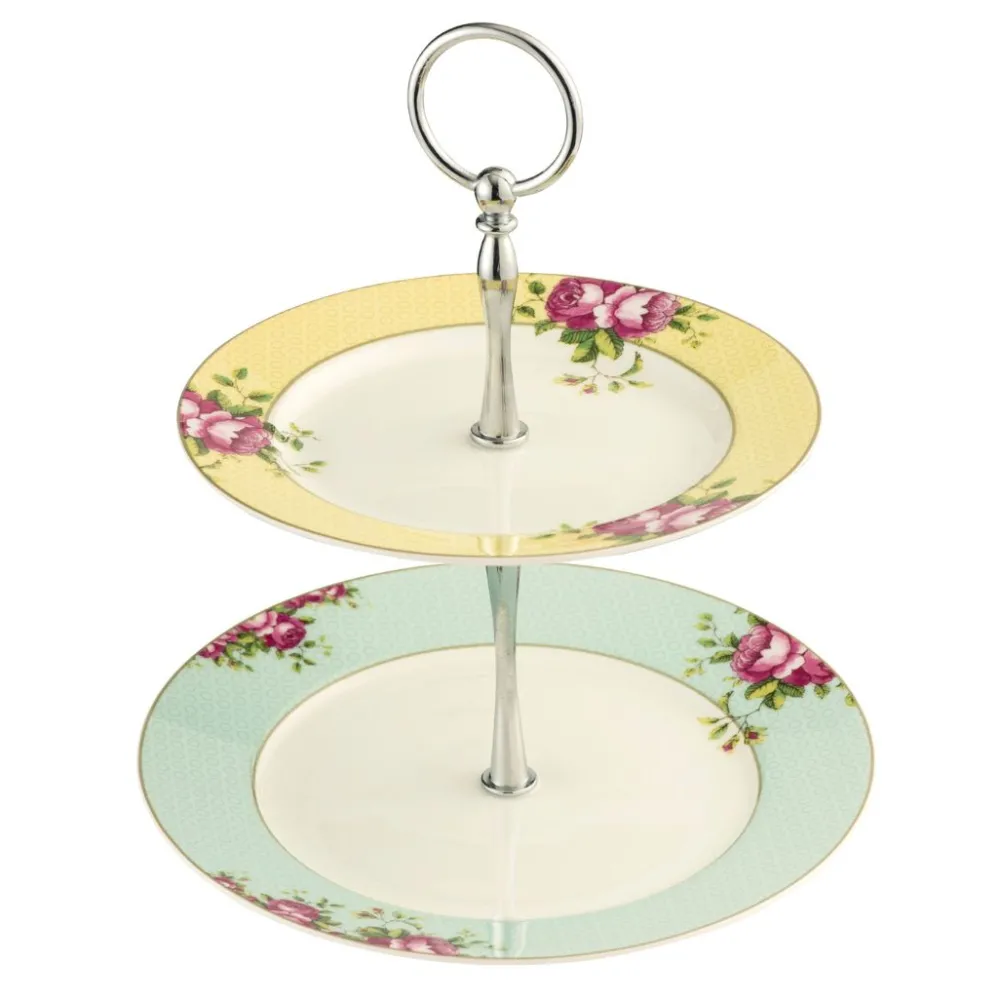 Aynsley Archive Rose Two Tier Server<Galway Crystal Best