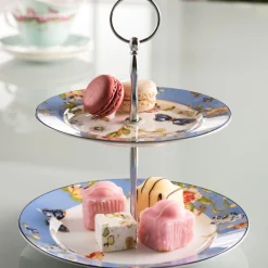 Aynsley Cottage Garden 2 Tiered Server<Galway Crystal New