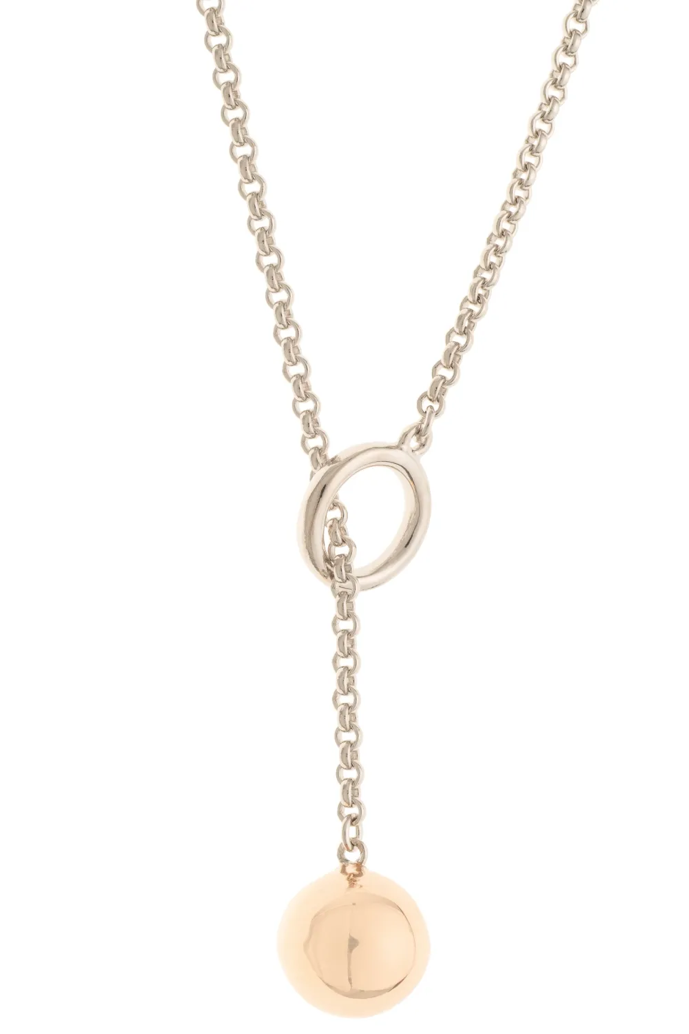 Balance Sterling Silver & Rose Gold Loop Through Necklace<Galway Crystal Clearance