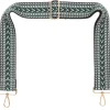 Black Green White Chevron Camera Strap - Gold hardware<Galway Crystal Outlet