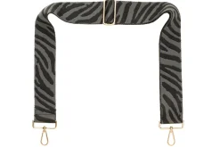 Black & Grey Zebra Camera Strap - Gold hardware<Galway Crystal Discount