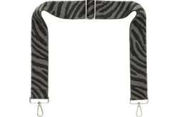 Black & Grey Zebra Camera Strap - Silver hardware<Galway Crystal