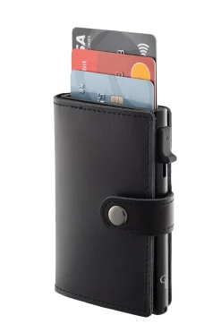 Black Leather Card Holder Wallet<Galway Crystal Best