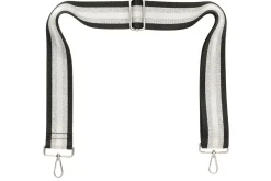 Black Sliver White Stripe Camera Strap - Silver hardware<Galway Crystal Hot