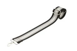 Black Sliver White Stripe Camera Strap - Silver hardware<Galway Crystal Hot
