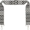 Black & White Chevron Camera Strap - Silver hardware<Galway Crystal Outlet