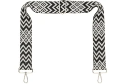 Black & White Chevron Camera Strap - Silver hardware<Galway Crystal Outlet