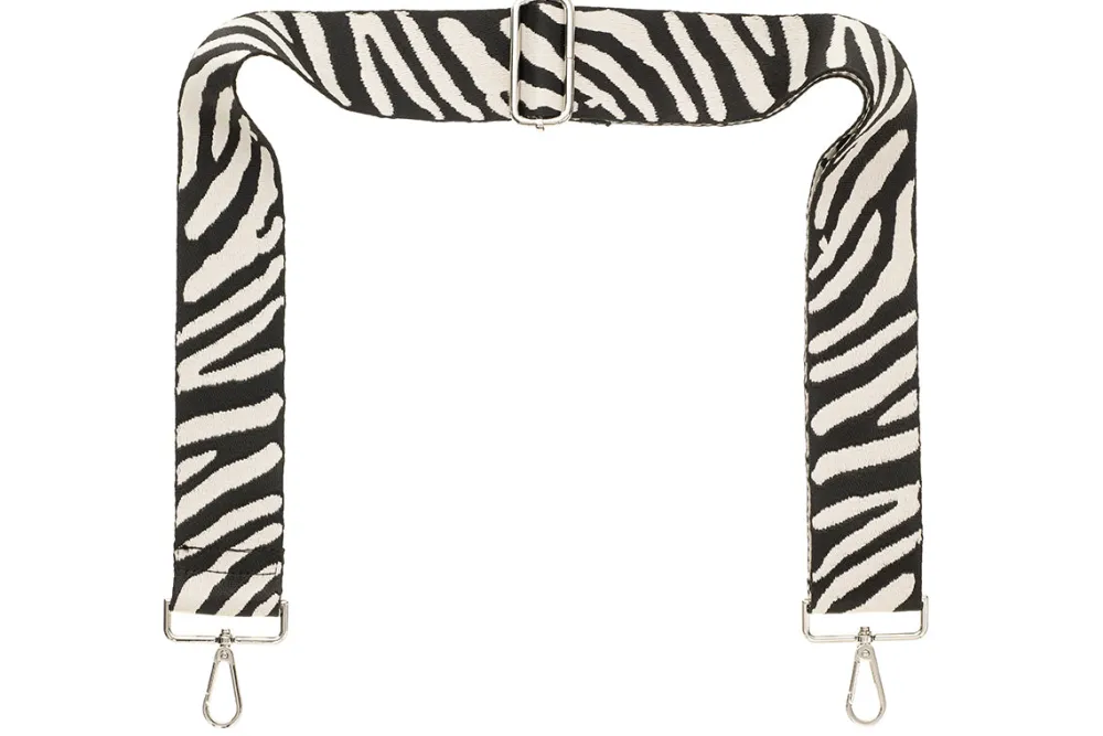 Black & White Zebra Camera Strap - Silver hardware<Galway Crystal Best