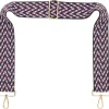 Blue Maroon White Black Camera Strap - Gold Hardware<Galway Crystal Sale