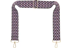 Blue Maroon White Black Camera Strap - Gold Hardware<Galway Crystal Sale