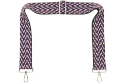 Blue Maroon White Black Camera Strap - Silver Hardware<Galway Crystal Online