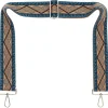 Blue Navy Tan Aztec Camera Strap - Silver hardware<Galway Crystal Outlet