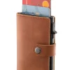 Brown Leather Card Holder Wallet<Galway Crystal Online