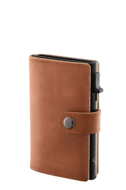 Brown Leather Card Holder Wallet<Galway Crystal Online