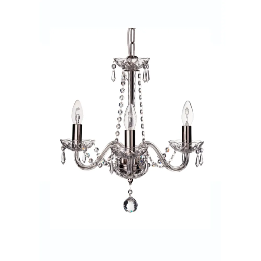 Cashel 3 Arm Chandelier IRE/UK Fitting<Galway Crystal Sale