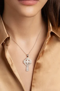 Celtic Cross Pendant<Galway Crystal New