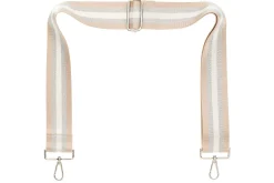 Champagne Sliver White Stripe Camera Strap - Silver hardware<Galway Crystal Sale