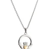 Claddagh Pendant Sterling Silver & Gold<Galway Crystal Online