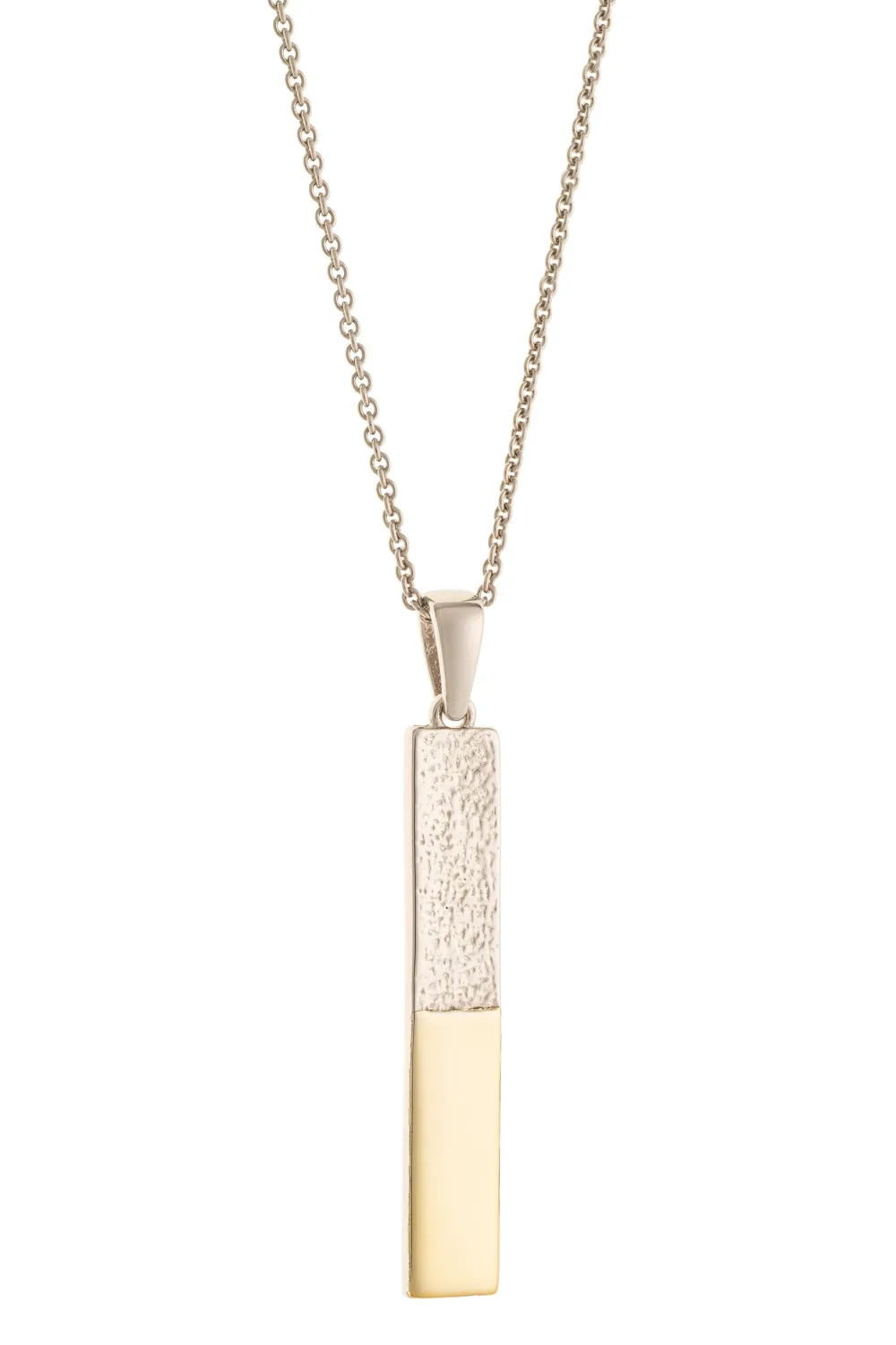 Dual Tone Bar Sterling Silver & Gold Pendant<Galway Crystal Discount