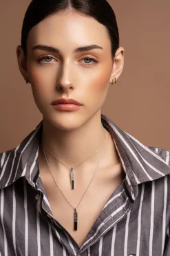Dual Tone Bar Sterling Silver & Gold Pendant<Galway Crystal Discount
