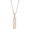 Dual Tone Bar Sterling Silver & Rose Gold Pendant<Galway Crystal New