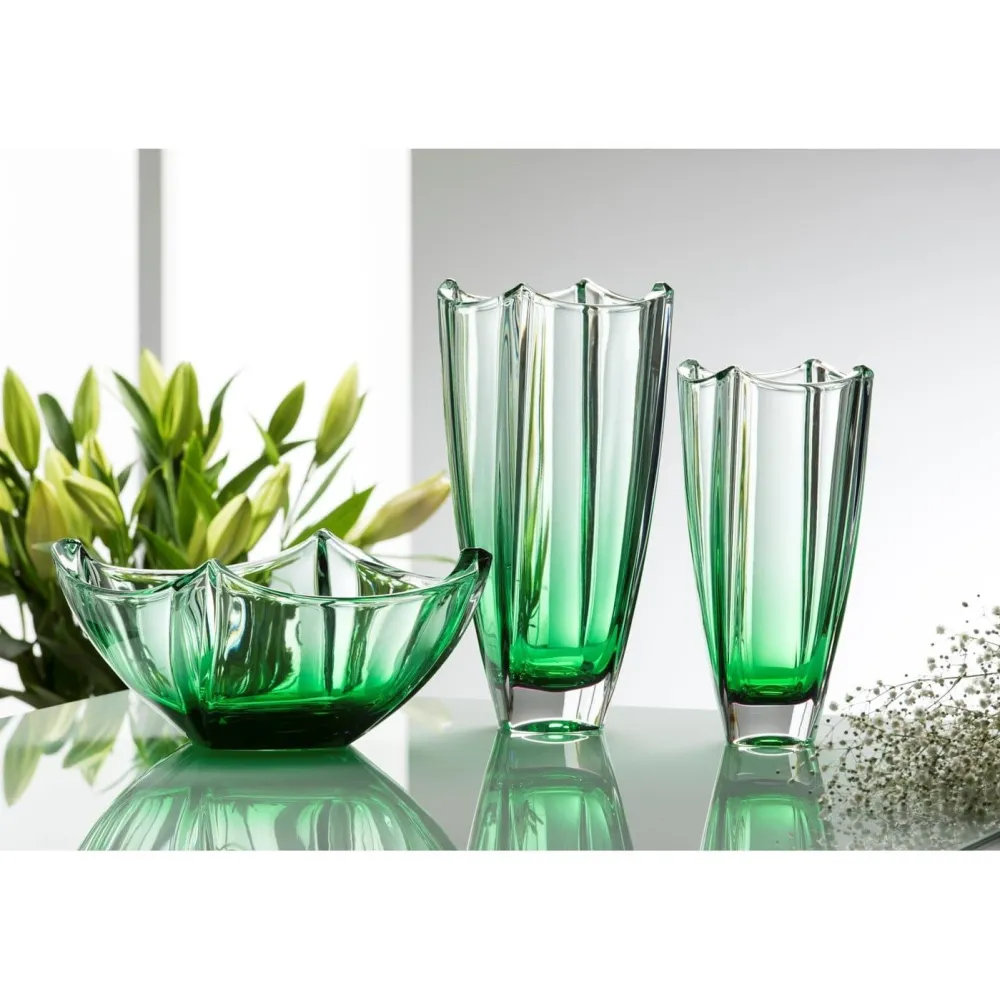 Emerald Dune 10" Square Vase<Galway Crystal Best