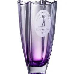 Engraved Amethyst Dune 10" Square Vase<Galway Crystal Best