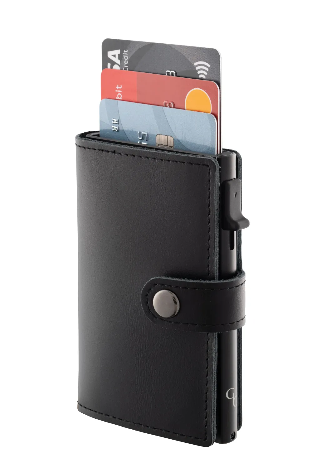 Engraved Black Leather Card Holder Wallet<Galway Crystal Best