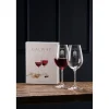 Engraved Elegance Red Glass Pair<Galway Crystal