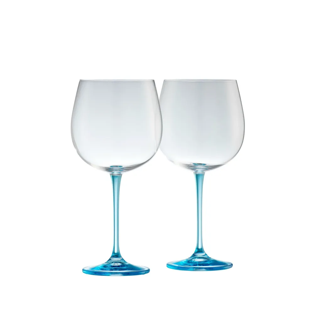 Engraved Gin & Tonic Glass Pair - Blue<Galway Crystal Best