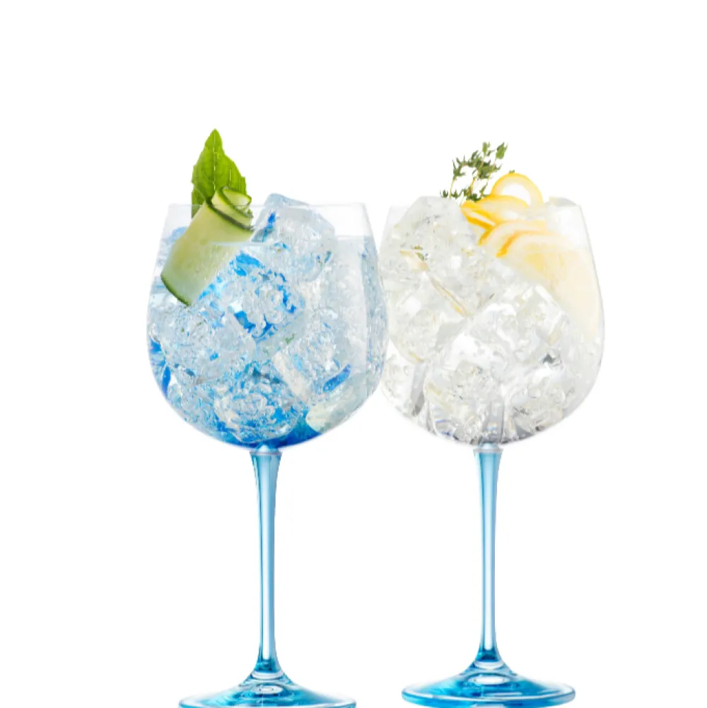Engraved Gin & Tonic Glass Pair - Blue<Galway Crystal Best