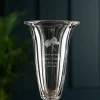 Engraved Large Footed Masterpiece Vase<Galway Crystal