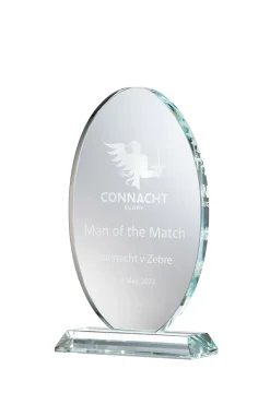 Engraved Large Oval Trophy<Galway Crystal New