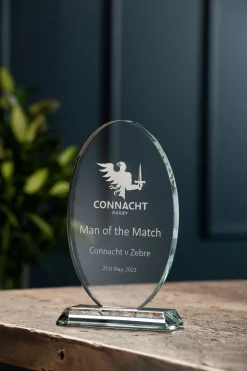 Engraved Large Oval Trophy<Galway Crystal New