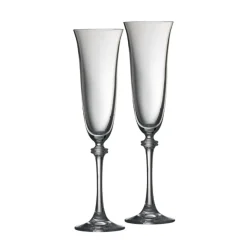 Engraved Liberty Flute Glass Pair<Galway Crystal Clearance