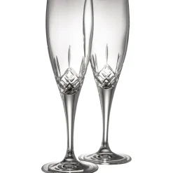 Engraved Longford Flute Glass Pair<Galway Crystal