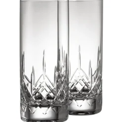 Engraved Longford Hiball Glass Pair<Galway Crystal New