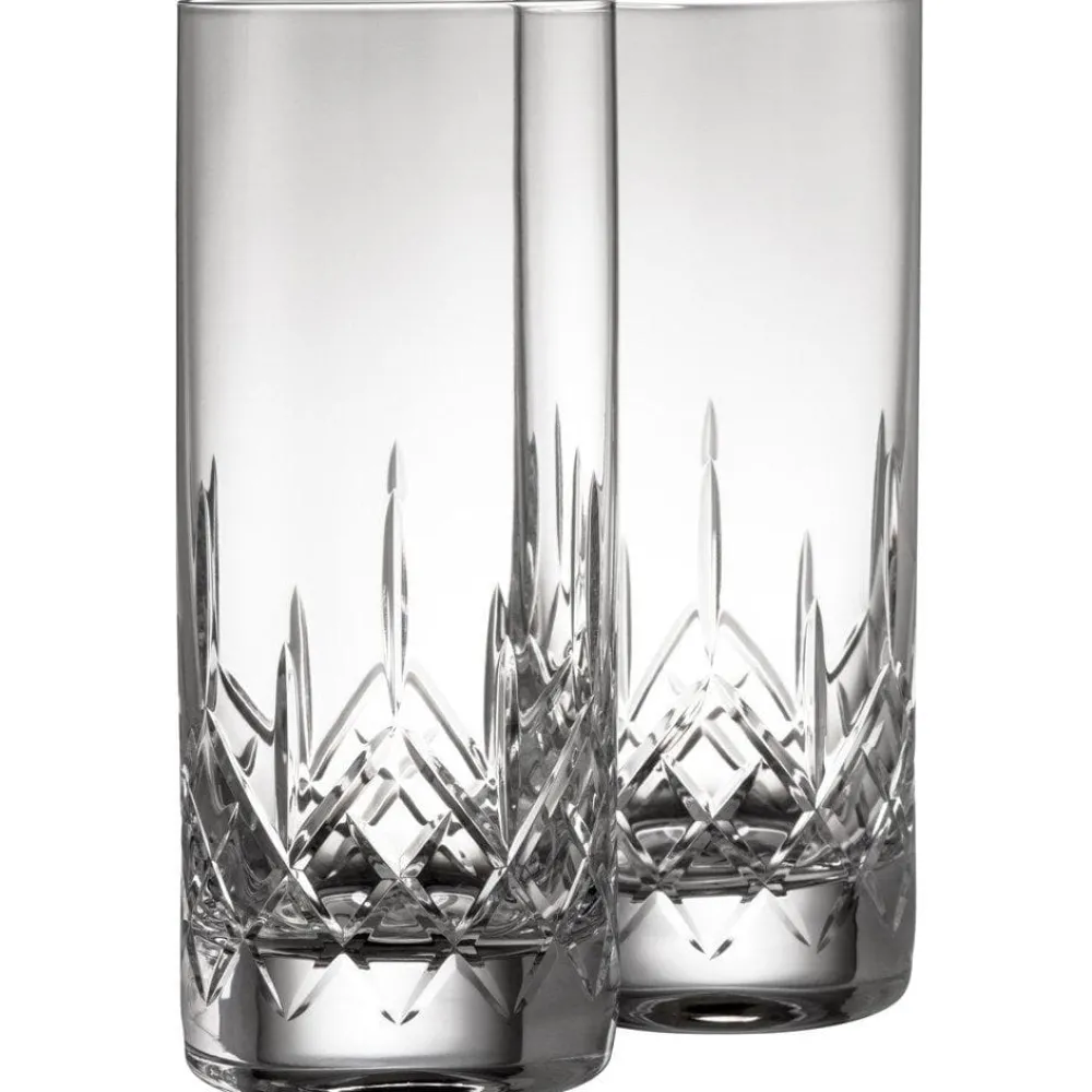 Engraved Longford Hiball Glass Pair<Galway Crystal New