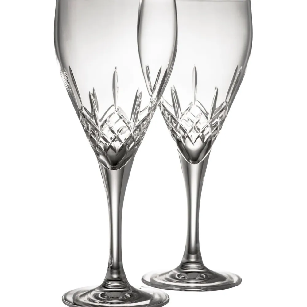 Engraved Longford Red Glass Pair<Galway Crystal Online