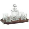 Engraved Longford Square Decanter Tray Set<Galway Crystal Clearance