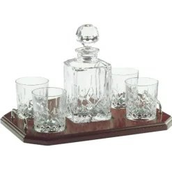 Engraved Longford Square Decanter Tray Set<Galway Crystal Clearance