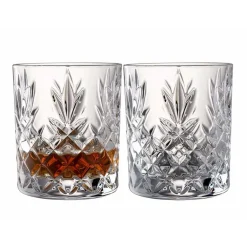 Engraved Renmore Whiskey Glass Pair<Galway Crystal Outlet