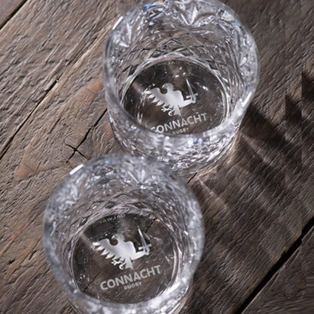 Engraved Renmore Whiskey Glass Pair<Galway Crystal Outlet
