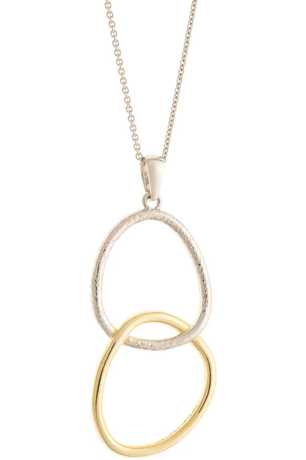 Entwined Sterling Silver & Gold Pendant<Galway Crystal New