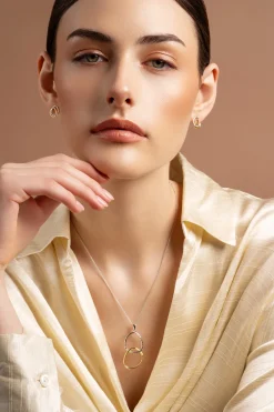 Entwined Sterling Silver & Gold Stud Earrings<Galway Crystal Clearance
