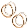 Entwined Sterling Silver & Rose Gold Stud Earrings<Galway Crystal