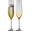 Erne Champagne Flute Glass Pair Amber<Galway Crystal Online
